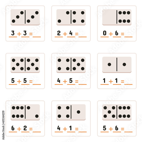 Math Exercises With Domino Pieces