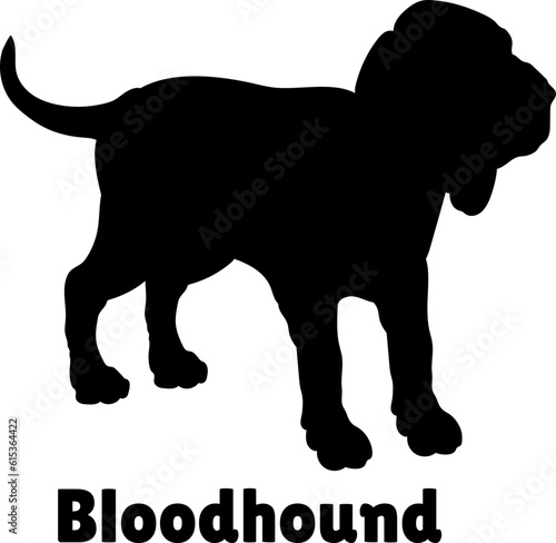 Bloodhound Dog puppies silhouette. Baby dog silhouette. Puppy