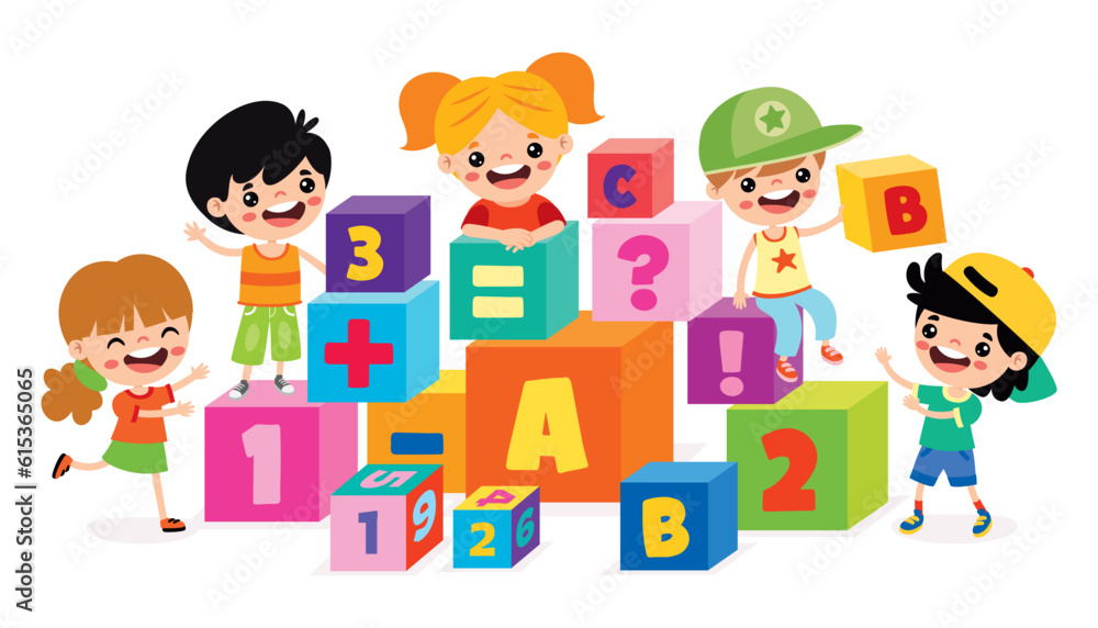 Kids Playing With Building Blocks