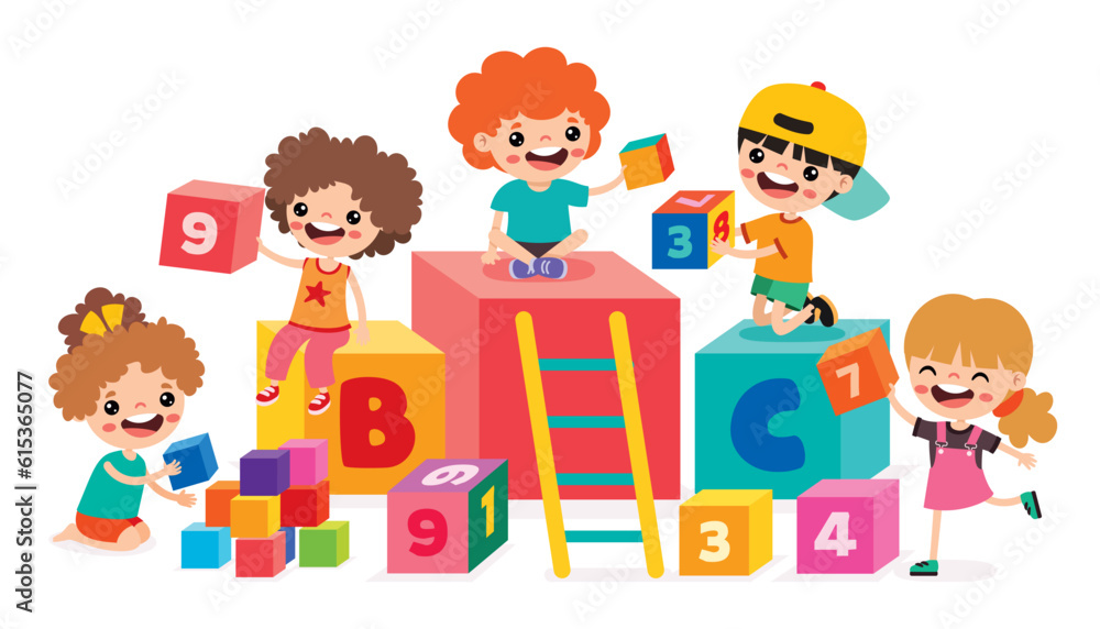 Kids Playing With Building Blocks Kids Playing With Building Blocks