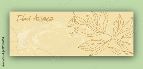 Background with abstract plants in minimalism style. Layout for covers, paintings, interior prints, posters and creative design