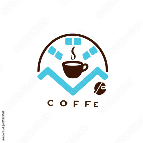 cup of coffee with heart.vector logo icon symbol of cup filled with coffee, a cup of coffee with hot smoke ,logo for coffee shop business
