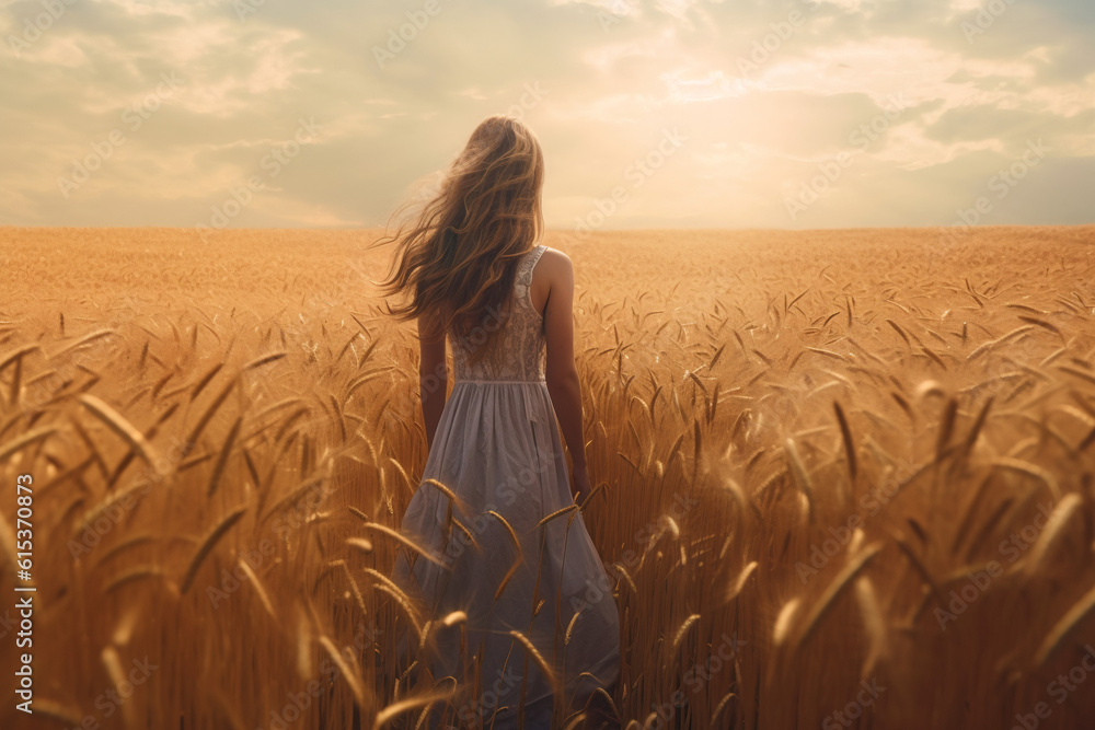 Fototapeta premium girl in field