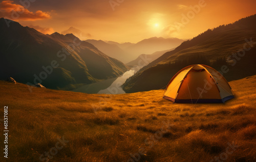 tent in the mountains