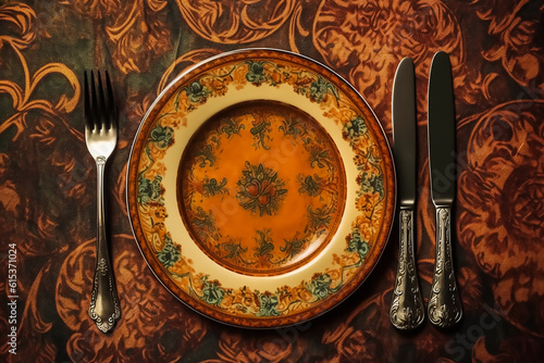 Dinner plate background,Generative AI