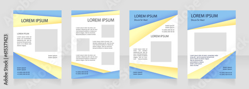 Educational blank brochure layout design. Scientific project document. Vertical poster template set with empty copy space for text. Premade corporate reports collection. Editable flyer paper pages