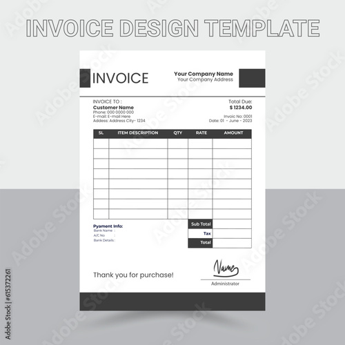 invoice template design Free Vector 
