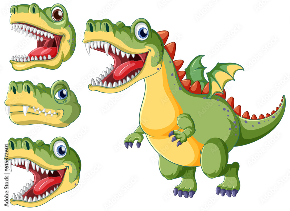 Fototapeta premium Fairy tail dinosaur cartoon character