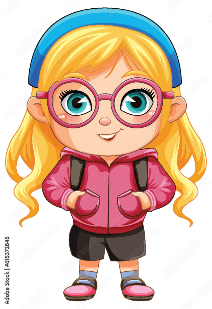Cute nerdy girl cartoon character Cute nerdy girl cartoon character