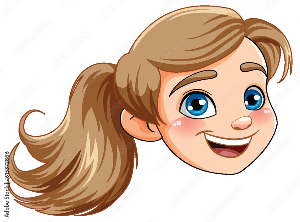 Fototapeta premium Cute pony hair girl head