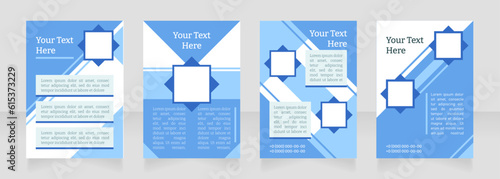 Company rebranding blank brochure layout design. Customer research. Vertical poster template set with empty copy space for text. Premade corporate reports collection. Editable flyer paper pages