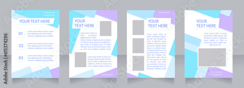 Brand book presentation blank brochure layout design. Corporate style. Vertical poster template set with empty copy space for text. Premade corporate reports collection. Editable flyer paper pages