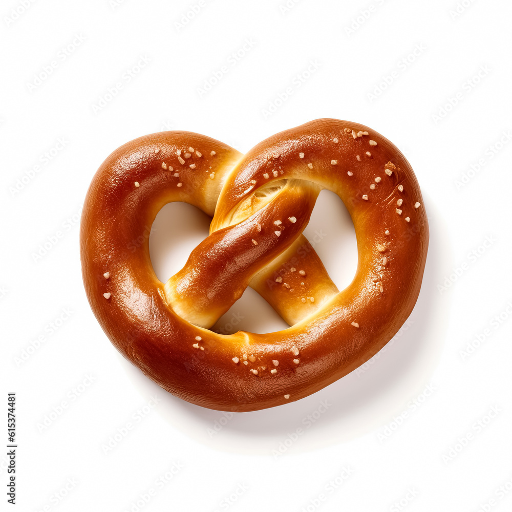 Delicious pretzel isolated on white background, generative AI
Delicious pretzel isolated on white background, generative AI