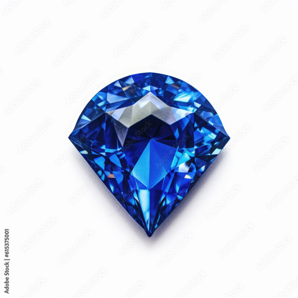 sphere shaped sapphire deep blue color , HD , On White Background , Generative Ai sphere shaped sapphire deep blue color , HD , On White Background , Generative Ai