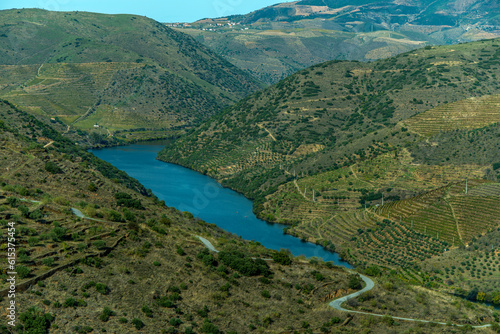 Rivière Côa près de la confluence avec le Douro à Vila Nova de Foz Côa, Beira Alta, Portugal