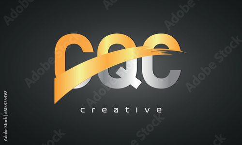 CQC Letters Logo Design with Creative Intersected and Cutted photo