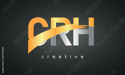 CRH Letters Logo Design with Creative Intersected and Cutted photo