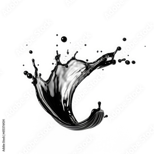 Liquid splash with a shadow, HD , On White Background , Generative Ai