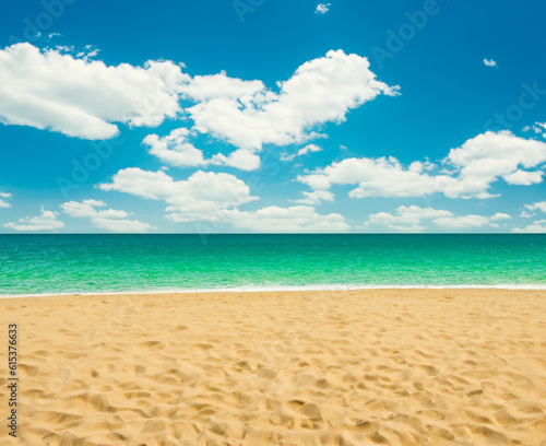 beach with blue sky