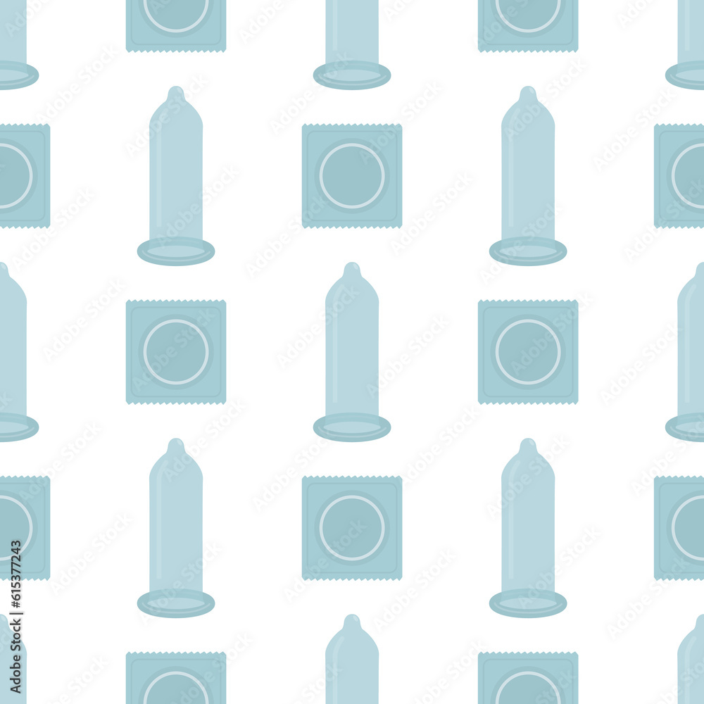 Vecteur Stock Seamless pattern with condoms. Texture template
