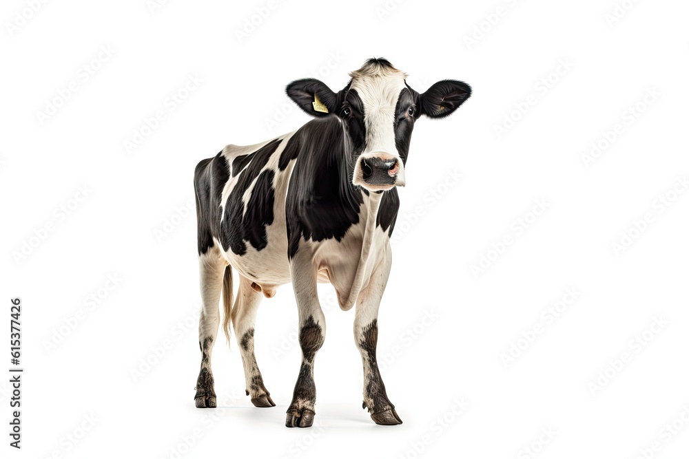 Standing Cow on an Isolated White Background