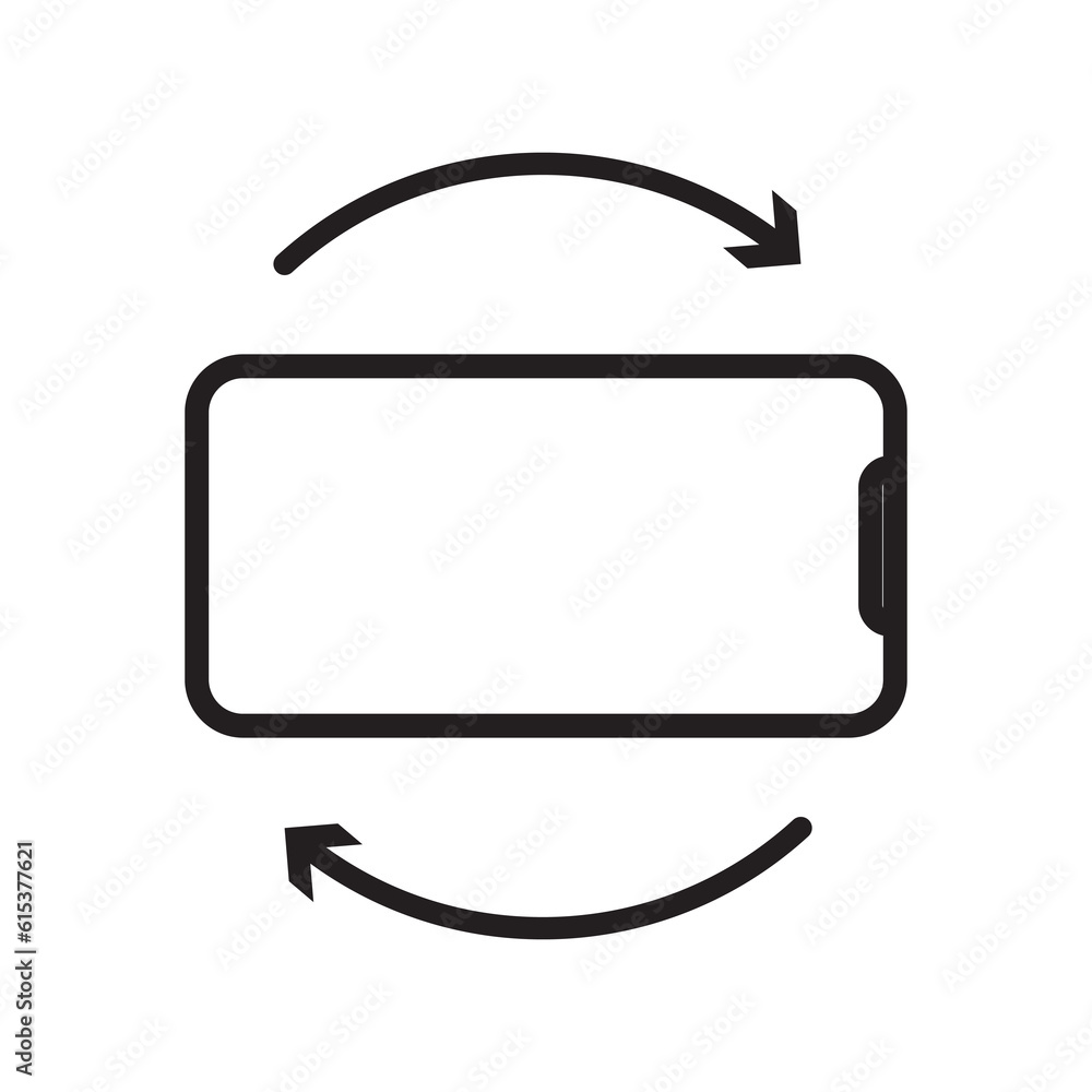 Device rotation icon symbol in white background. Turn your device