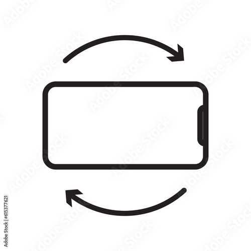 Device rotation icon symbol in white background. Turn your device. Rotate smartphone, horizontal position