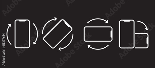 Device rotation symbol. Rotate smartphone isolated icon. Rotate Mobile phone. Turn your device. Rotate smartphone, icon set vector illustration for web site or mobile app