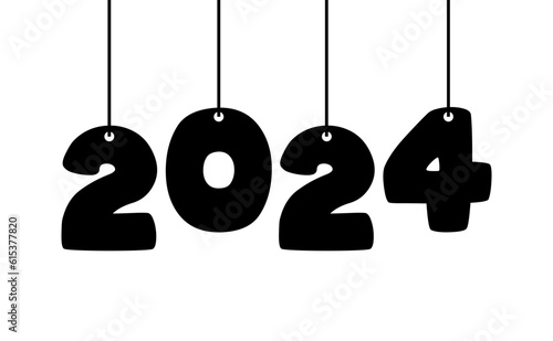 2024 new year logo text design. 2024 number design template. Calendar simple icon. Modern abstract banner. Vector graphic illustartion