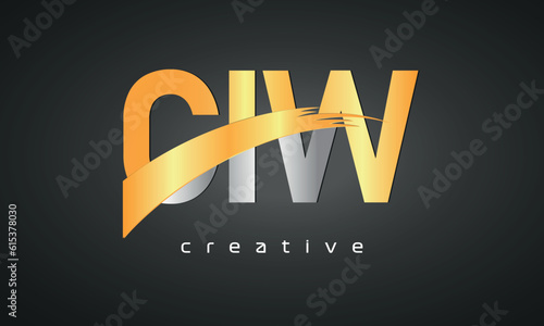 CIW Letters Logo Design with Creative Intersected and Cutted photo