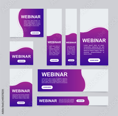 Business webinar promo web banner design template. Vector flyer with text space. Advertising placard with customized copyspace. Promotional printable poster for advertising. Graphic layout