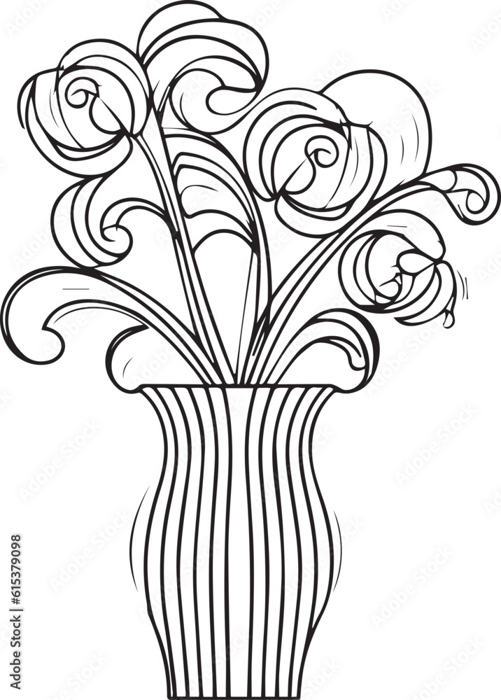 decorative flower drawing.vector illustration,black and white design,minimalist,for print decorative flower drawing.vector illustration,black and white design,minimalist,for print