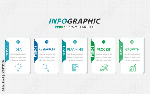 Timeline Creator infographic template. 5 Step timeline journey, calendar Flat simple infographics design template. presentation graph. Business concept with 5 options, gantt vector illustration.