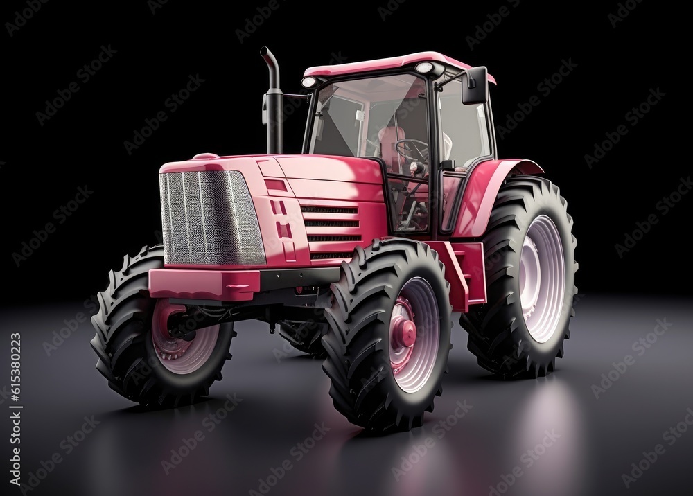 Obraz premium Big red agricultural tractor,