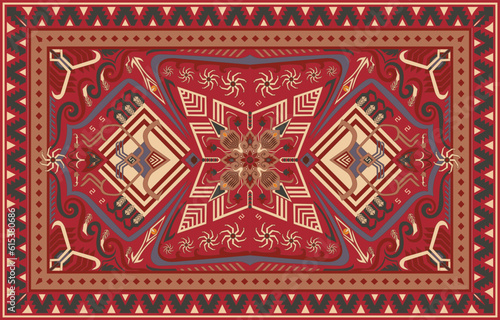 Persian rug traditional design, tribal vector texture. Easy to edit and change colors. carpet