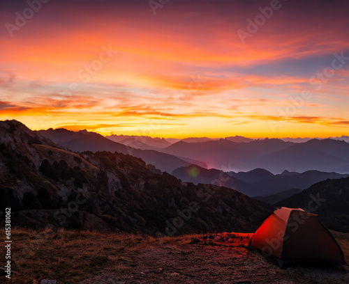 sunset in the mountains