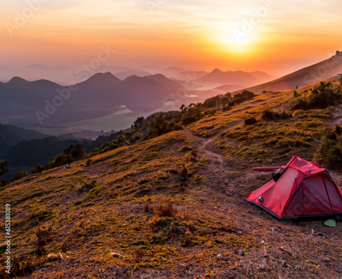 camping in the mountains