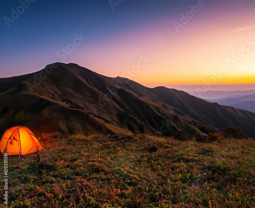 camping in the mountains