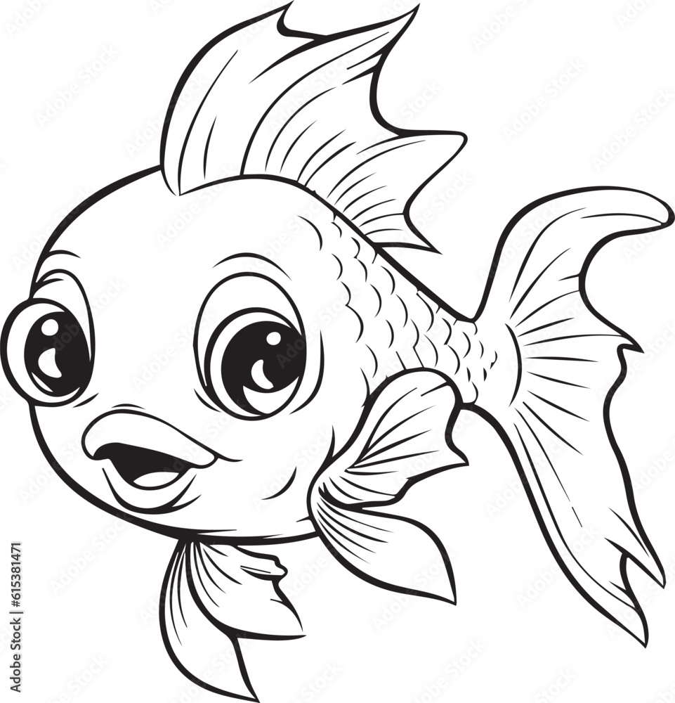 educational and instructive drawings coloring pages for kids fish coloring page