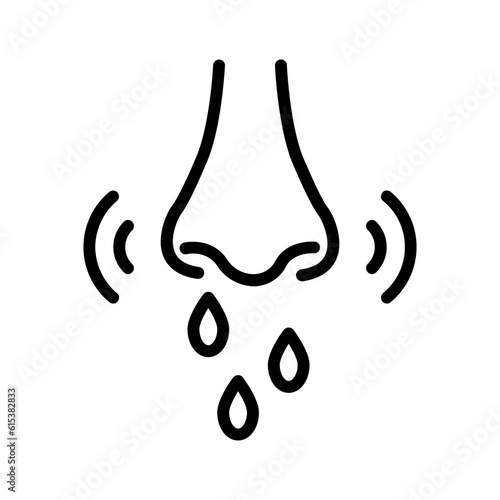 Black line icon for Rhinitis