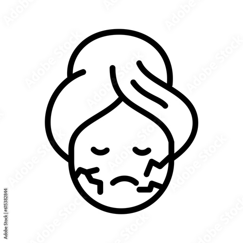 Black line icon for Flaky skin