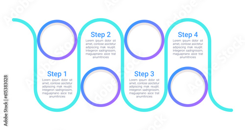 Cognitive wellbeing infographic chart design template. Abstract infochart with copy space. Instructional graphics with 4 step sequence. Visual data presentation. Roboto Medium, Light fonts used
