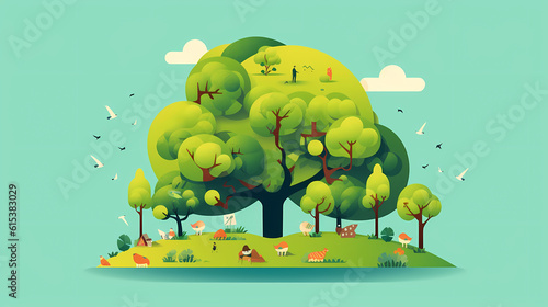 Dia da Árvore: Celebrando a Vida Verde e a Nossa Conexão com a Natureza, IA Generativa photo