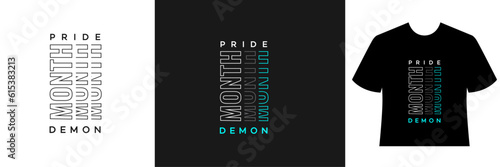 pride month demon t-shirt and apparel trendy design  typography, print, vector illustration. Etc