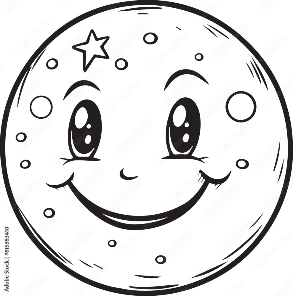 coloring page black and white,moon,silhouette,iso size,smiling moon coloring page black and white,moon,silhouette,iso size,smiling moon