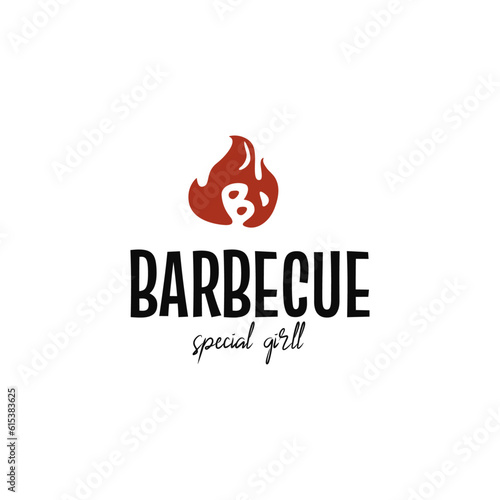 Barbecue restaurant - minimalist logo concept. Logo of Barbecue.