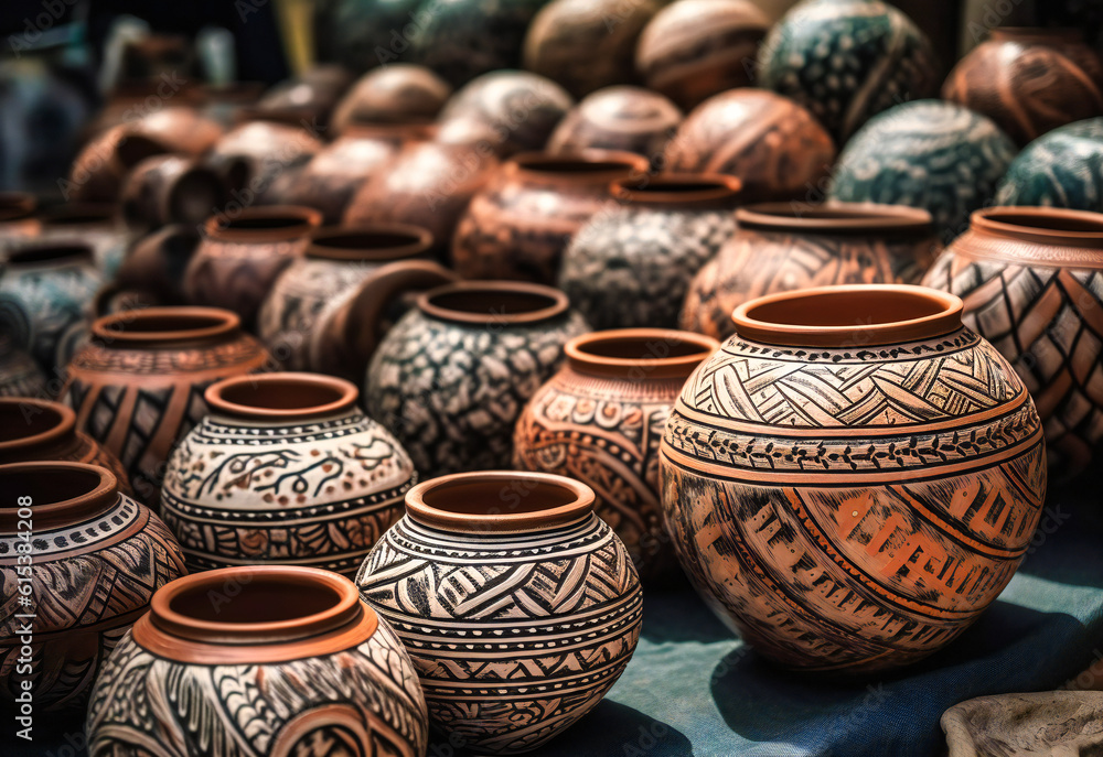 ceramic potters sell decorative pots at a market where they are displayed ceramic potters sell decorative pots at a market where they are displayed