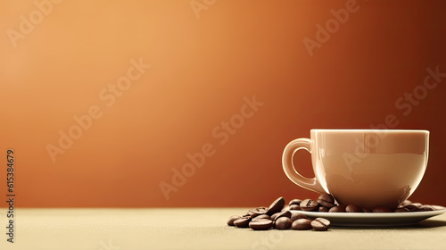Close up of hot latte coffee in the cafe  photo banner for website header design with copy space for text.