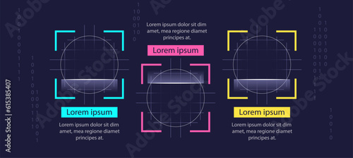 Security detection technology infographic chart design template. Abstract infochart with copy space. Instructional graphics with 3 step sequence. Visual data presentation. Myriad Pro-Regular font used