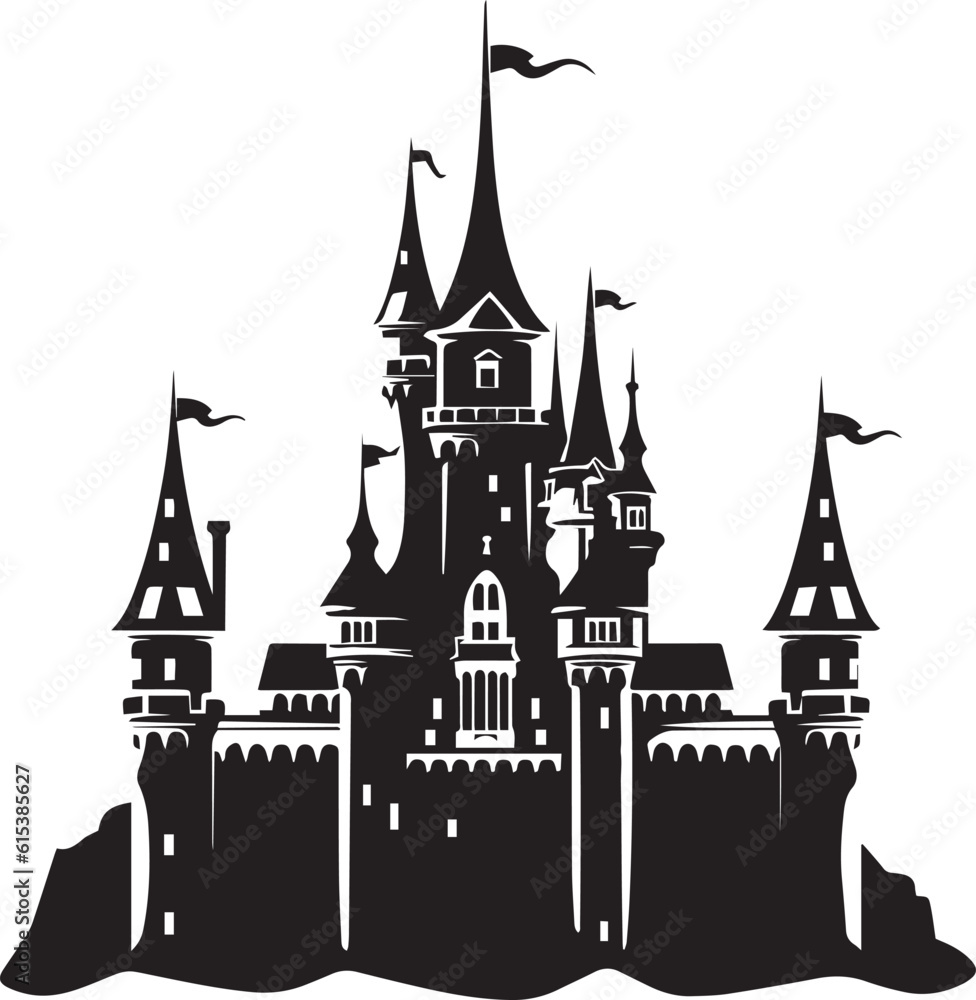 Castle silhouette, Vector Illustration, SVG